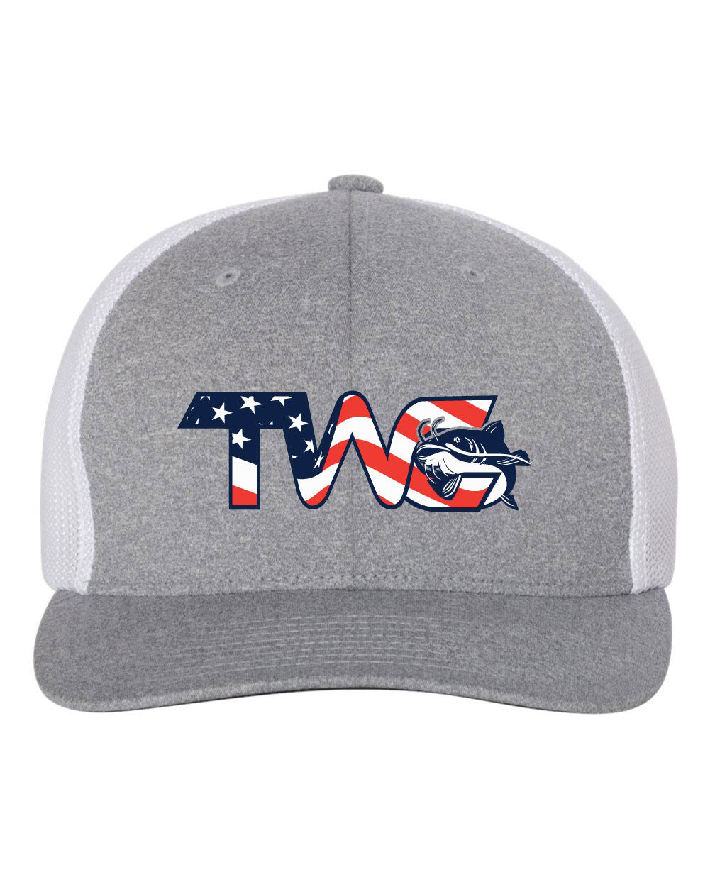 Flex Fit Gray/White/American Flag Hat