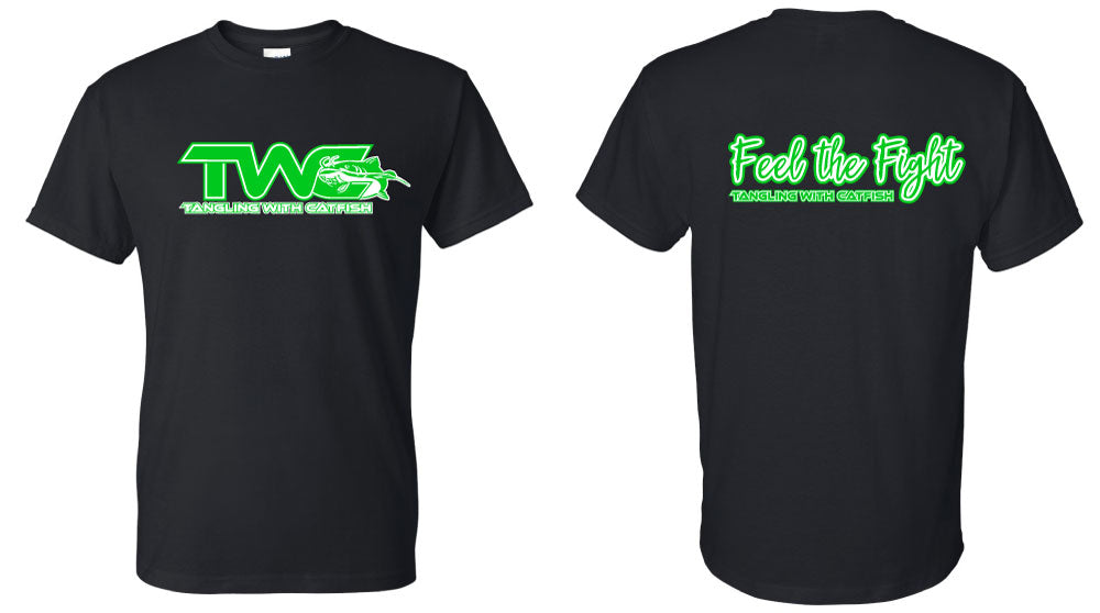 "TWC/Feel the Fight"  Black/Green T-Shirts