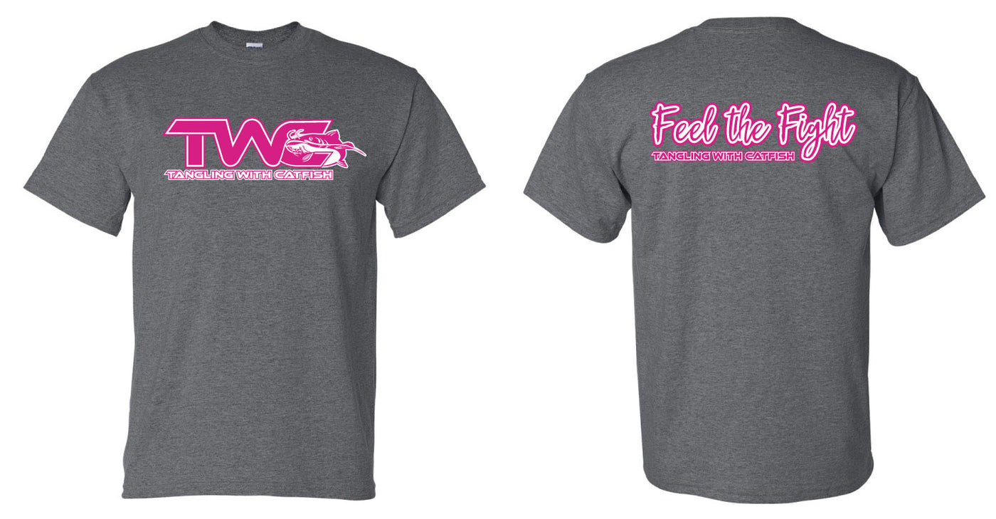 "TWC/Feel The Fight" Charcoal/Pink T-Shirt